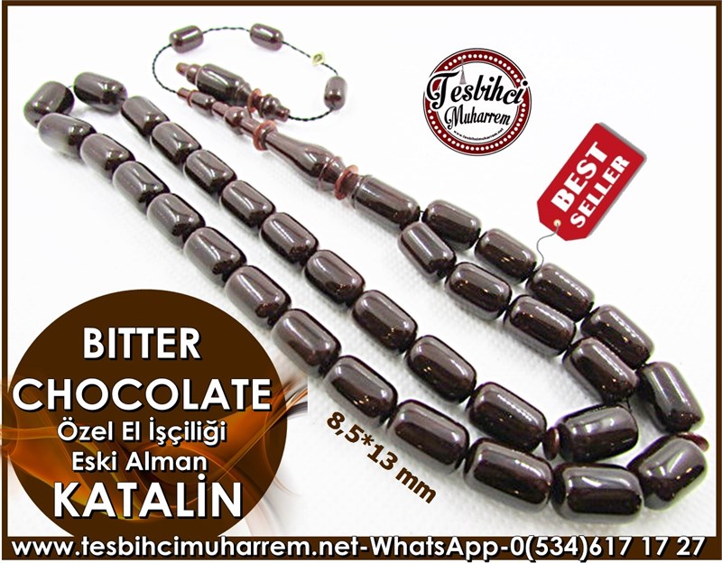 Katalin tesbih 8,5*13 mm Bitter Chocolate