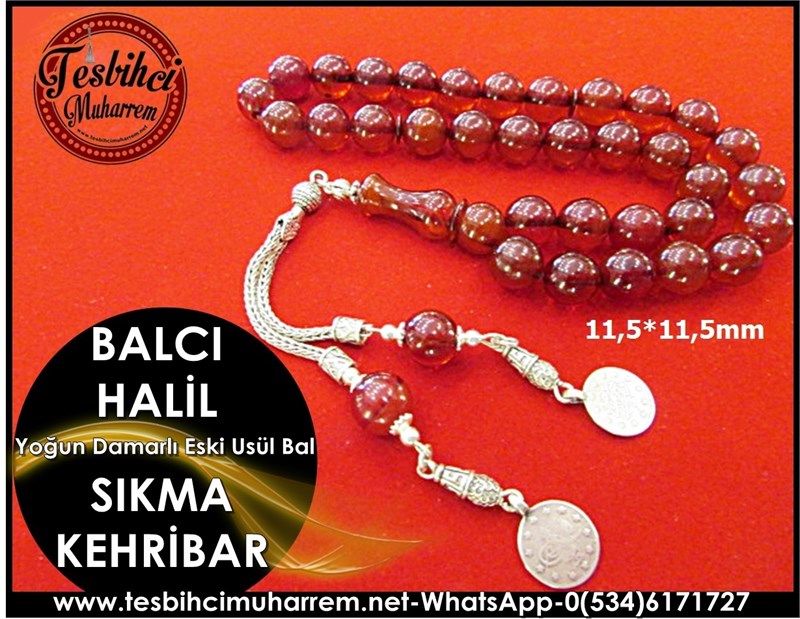 SIKMA KEHRİBAR TESBİH 11,5x11,5 mm ESKİ USÜL BALCI HALİL