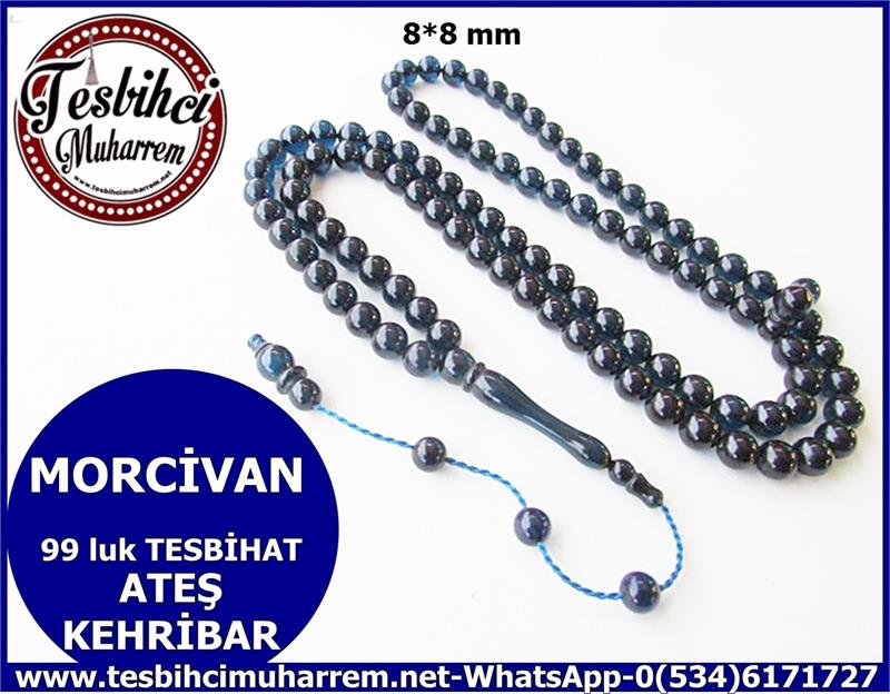 SIKMA KEHRİBAR TESBİH 8*8 mm 99 luk MORCİVAN TESBİHAT