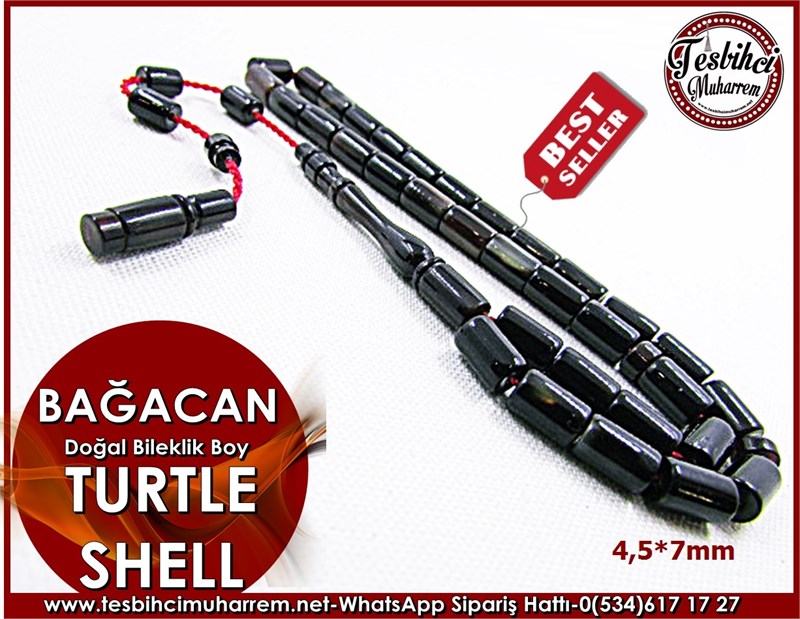 Bağa tesbih 4,5*7 mm Bileklik Turtle Shell Bağacan