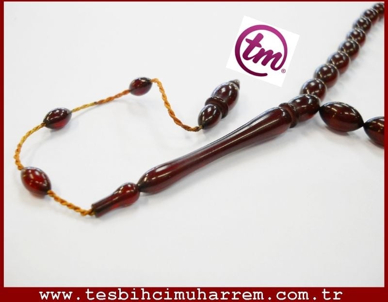 7X11.5 mm TESBİH-ÜL ATEŞ-İ HURKAT SIKMA KEHRÜBA