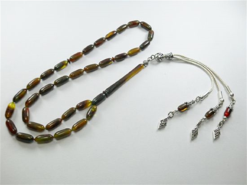 4.5X10.5 mm BUKALEMUN RENKLİ SIKMA KEHRİBAR TESBİH