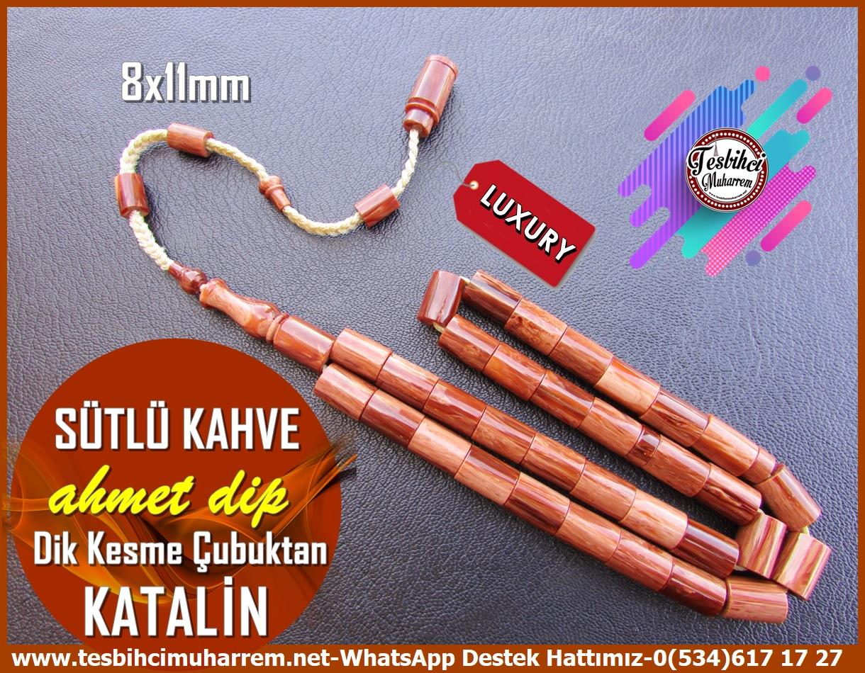 Katalin Ve Bağa TesbihlerTM13262Ahmet Dip Usta El İşçiliği Katalin Tesbih | Lüks Kahverengi Renk Çubuktan Kesme Sütlü Kahve TesbihTespih Katalin I Lüks Dik Yumuşak Kesme Sütlü Kahve Tesbih