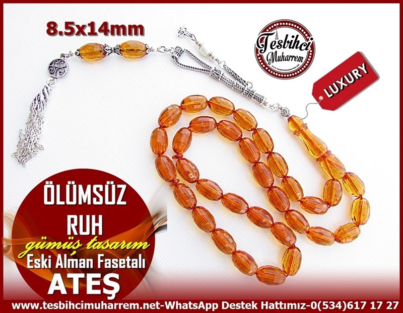 Sarı Ton TesbihlerTM11182Ateş Kehribar Tesbih Eski Alman Fasetalı Gümüş Püsküllü Beyzi Ölümsüz Ruh Ateş Kehribar Tesbih Eski Alman Fasetalı Gümüş Püsküllü Beyzi Ölümsüz Ruh 