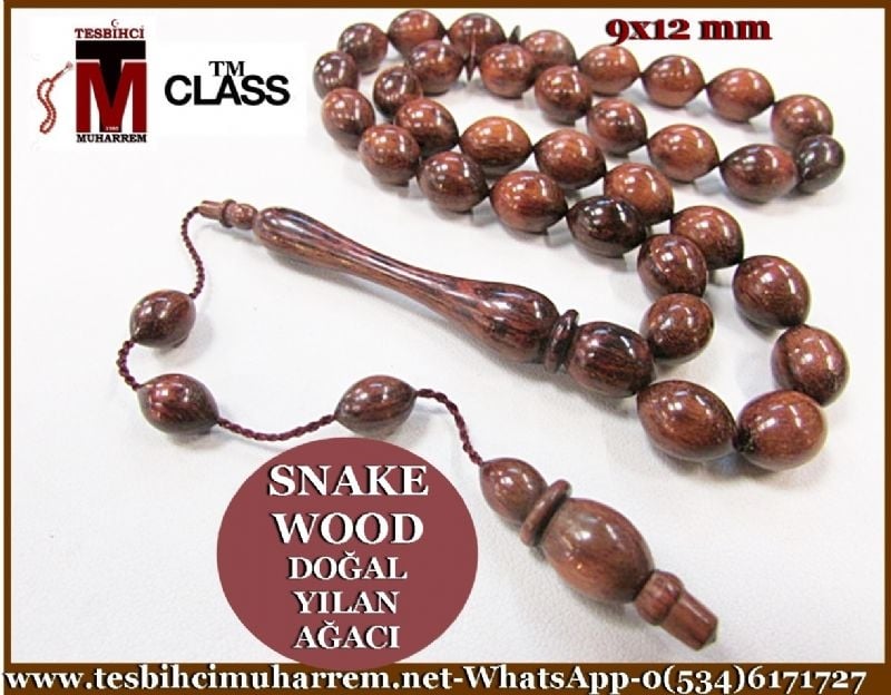 YILAN AĞACI TESBİH 9x12 mm SNAKE WOOD