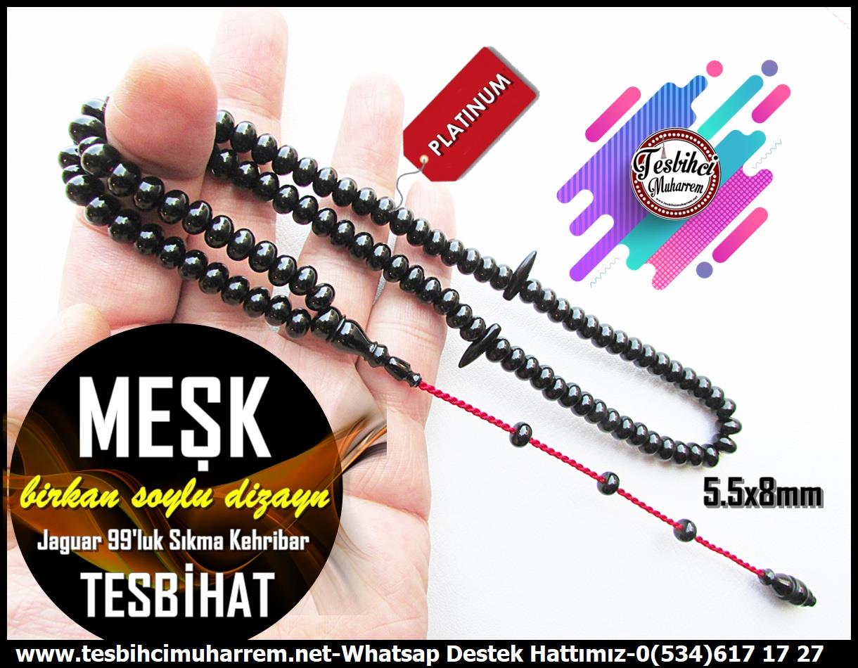 99luk Dua Ve Namaz TesbihatlarıTM13579Birkan Soylu Usta Dizayn Tespih | 99'luk Sıkma Kehribar, Mısır Kesim, Jaguar Siyah, 