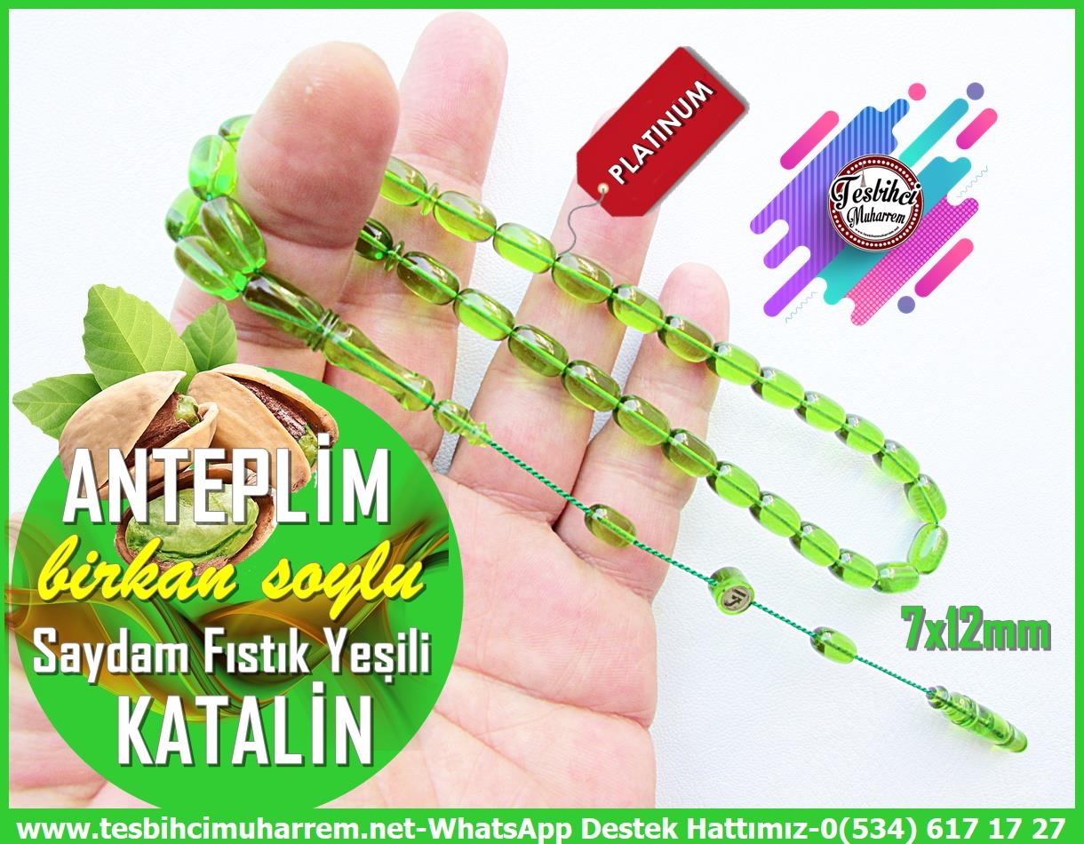 Katalin Ve Bağa TesbihlerTM13354Birkan Soylu Usta El İşçiliği Katalin Tespih | Saydam Fıstık Yeşili, Kapsül Kesim 