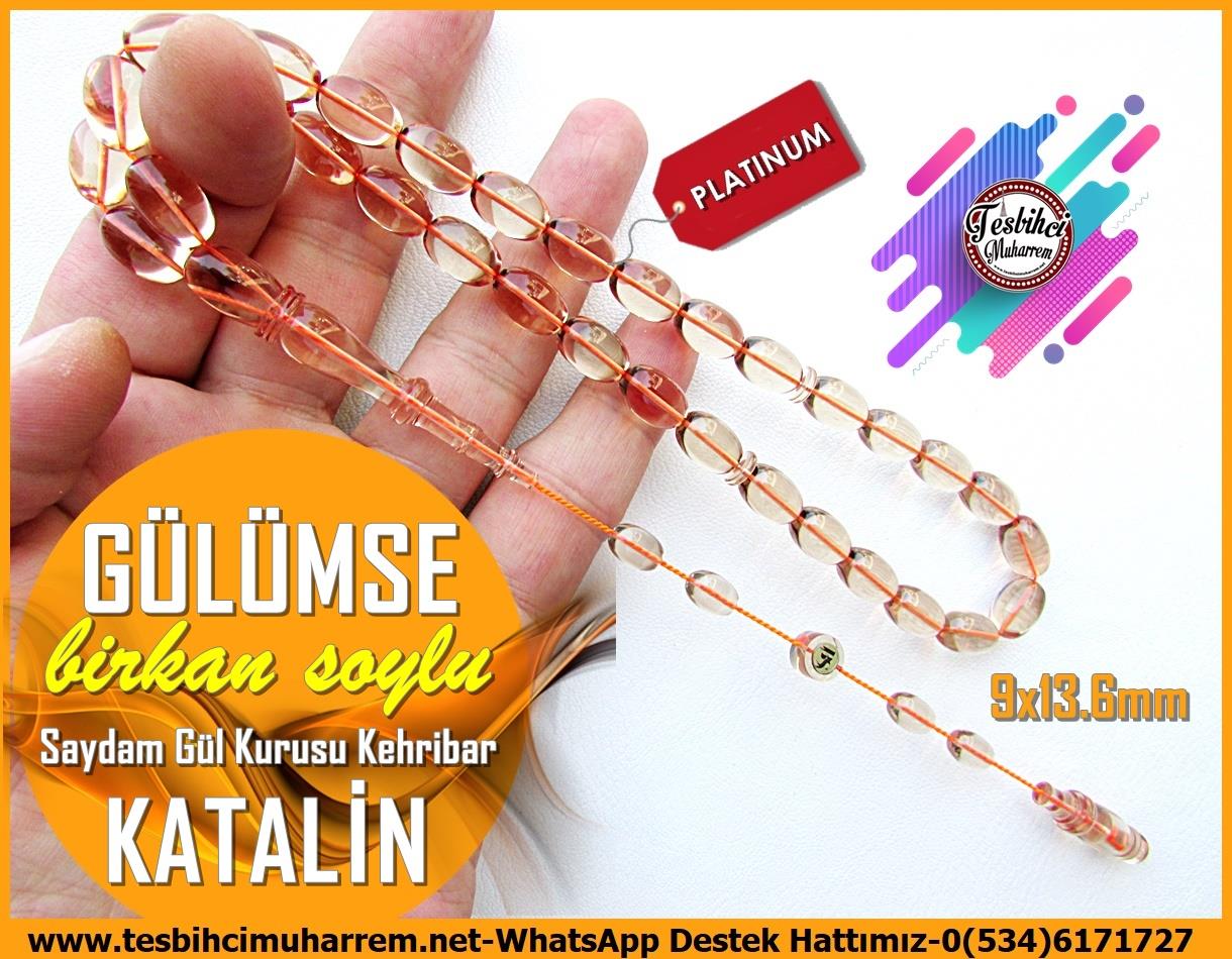 Katalin Ve Bağa TesbihlerTM13874Birkan Soylu Usta El İşçiliği Tesbih | Saydam Gül Kurusu Katalin, Badem Kesim, Özel Çalışma 