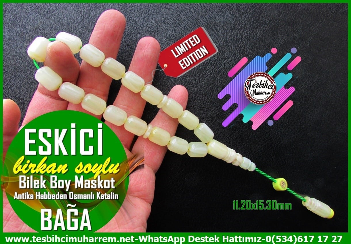 Katalin Ve Bağa TesbihlerTM14278Birkan Soylu Usta İmzalı Beyaz Hamur Habbeden Osmanlı Miskevi Maskot Katalin Tespih I Eski Usül Bilek Boy Eskici TesbihHabbeden Osmanlı Miskevi Maskot Katalin Tespih I Eski Usül Bilek Boy Eskici Tesbih