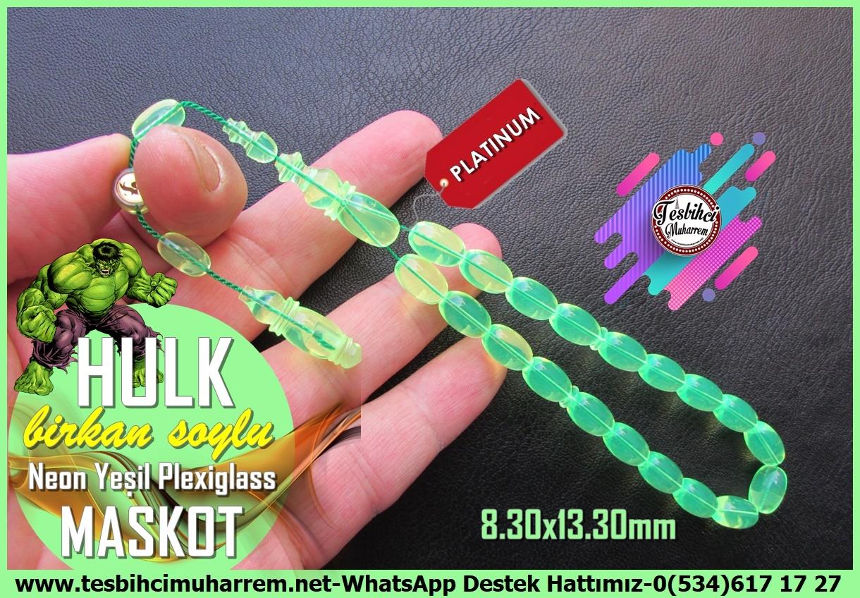 Efe Maskot TesbihlerTM14059Birkan Soylu Usta İşçilikli Hulk Maskot Tespih – Plexiglass Uçak Camı, Bilek Boy, Saydam Neon Yeşil El Yapımı Koleksiyonluk TespihTespih Maskot I Bilek Boy Saydam Neon Yeşil Hulk Tesbih