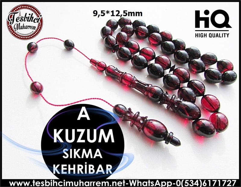 SIKMA KEHRİBAR TESBİH 9,5*12,5 mm  A KUZUM