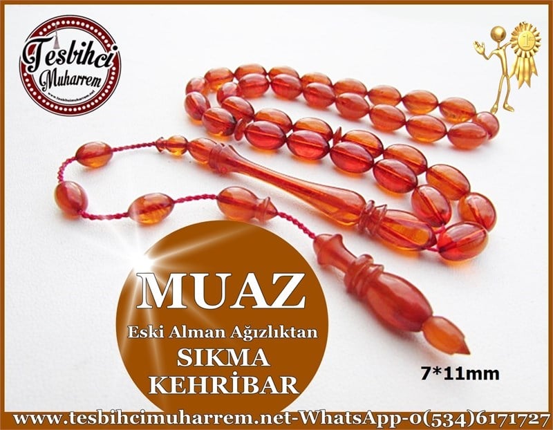 SIKMA KEHRİBAR TESBİH 7*11 mm AĞIZLIKTAN MUAZ