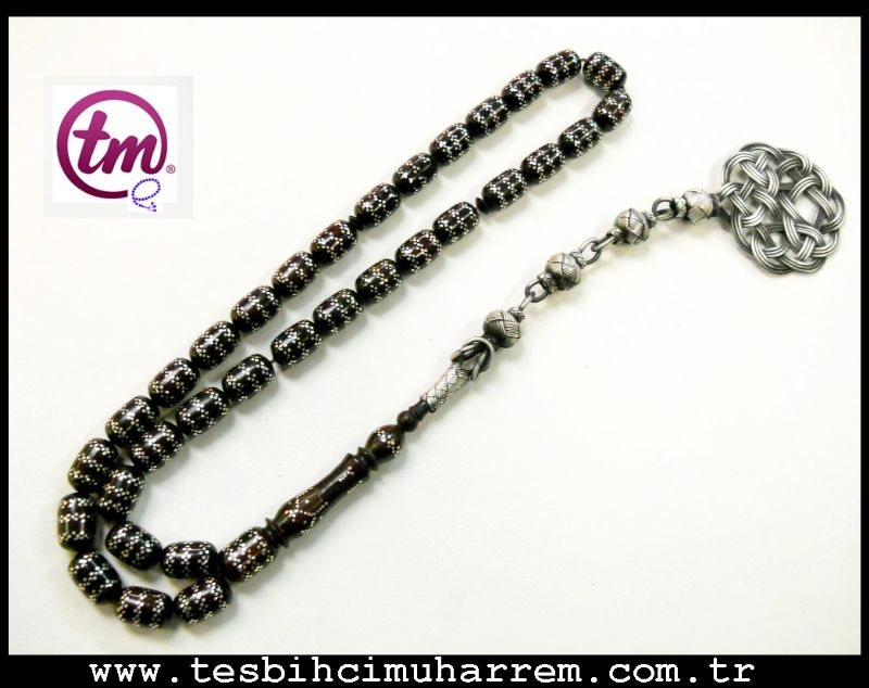KUKA TESBİH 7.5X12 mm GÜMÜŞ KAKMA KAZAZİYE KAMÇI