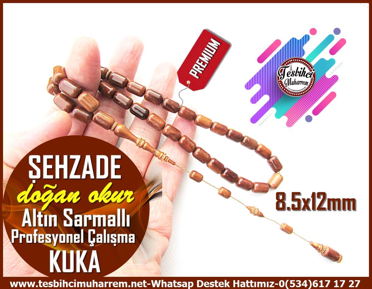 Kuka Ağacı TesbihlerTM13507Doğan Okur Usta El İşçiliği Premium Tespih | Profesyonel Kuka, Kapsül Kesim, Altın Sarmallı Özel Çalışma 