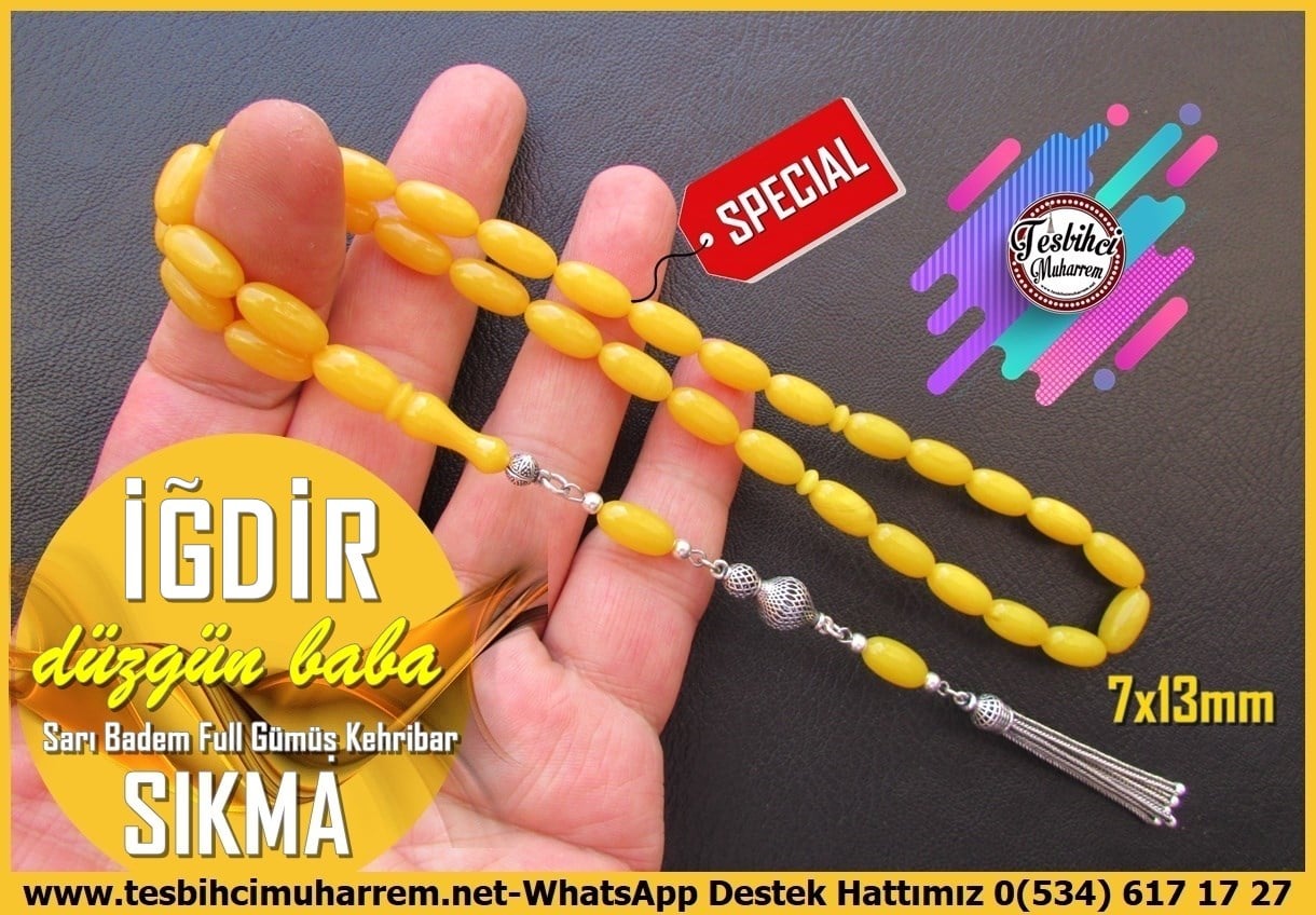 Hareli Damarlı Sarı Kehribar TesbihlerTM14418Düzgün Baba Usta Dizayn Sarı Sıkma Kehribar Tesbih I Full Gümüş Püskül Badem Kesim İğdir TesbihSarı Sıkma Kehribar Tesbih I Full Gümüş Püskül Badem Kesim İğdir Tesbih 