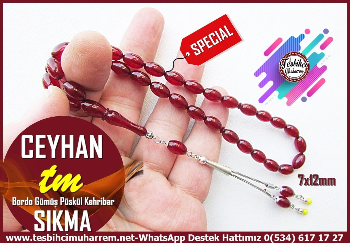 Bordo Kehribar TesbihlerTM14445Düzgün Baba Usta DizaynBordo Renk Sıkma Kehribar Tesbih I Full Gümüş Püskül Badem Kesim Ceyhan TesbihBordo Renk Sıkma Kehribar Tesbih I Full Gümüş Püskül Badem Kesim Ceyhan Tesbih
