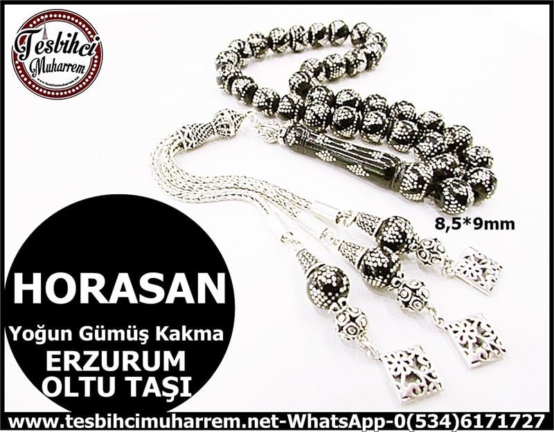 OLTU TAŞI TESBİH 8,5*9 mm ERZURUM İŞİ HORASAN