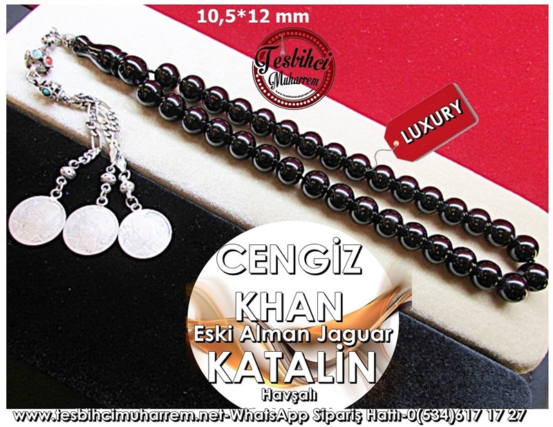 Eski Alman Jaguar Katalin Tesbih 10,5*12 mm Cengiz Khan 