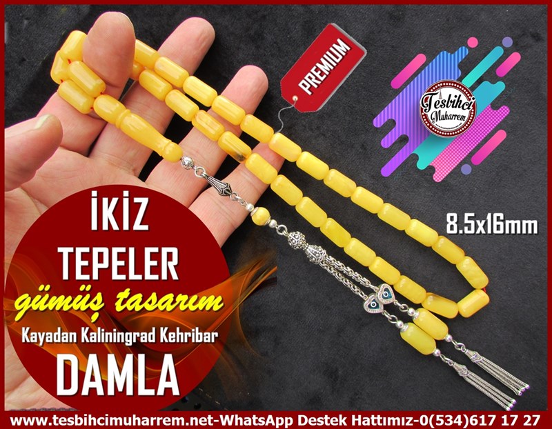 Damla Kehribar TesbihlerTM11764Gümüş Püsküllü İri Boy Kapsül Kesim Kaliningrad Eski Limon Damla Kehribar Tesbih İkiz TepelerGümüş Püsküllü İri Boy Kapsül Kesim Kaliningrad Eski Limon Damla Kehribar Tesbih İkiz Tepeler
