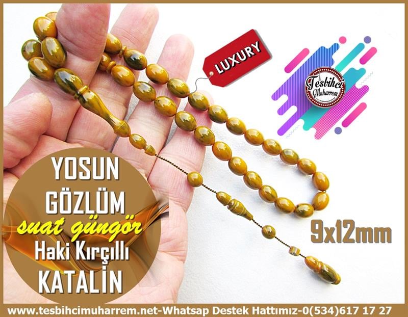 Katalin Ve Bağa TesbihlerTM12305Haki Yeşil Damarlı Kırçıllı Beyzi Kesim Kadifemsi Hissiyat Lux Katalin Tesbih Yosun Gözlüm Haki Yeşil Damarlı Kırçıllı Beyzi Kesim Kadifemsi Hissiyat Lux Katalin Tesbih Yosun Gözlüm 