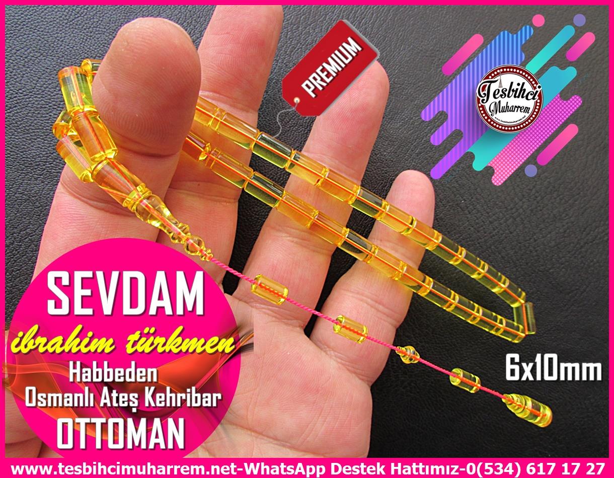 Osmanlı Antika Vişne Ton TesbihlerTM13377İbrahim Türkmen Usta El İşçiliği Tespih | Osmanlı Ateş Kehribar, Premium Kesme Kesim, Orijinal Saydam Bal Sarısı 