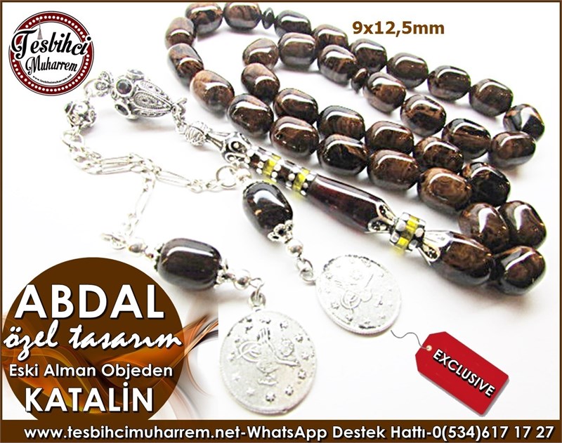 İmame-i Kahveli Özel İşçilik Özel İmame Objeden Eski Alman Katalin Tesbih Abdal 