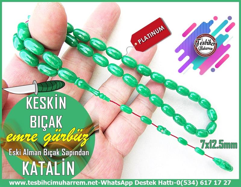 Katalin Ve Bağa TesbihlerTM12521Katalin Tesbih Eski Bıçak Takımından Yeşil Renk Badem Kesim Keskin Bıçak Tesbih Katalin Tesbih Eski Bıçak Takımından Yeşil Renk Badem Kesim Keskin Bıçak Tesbih 