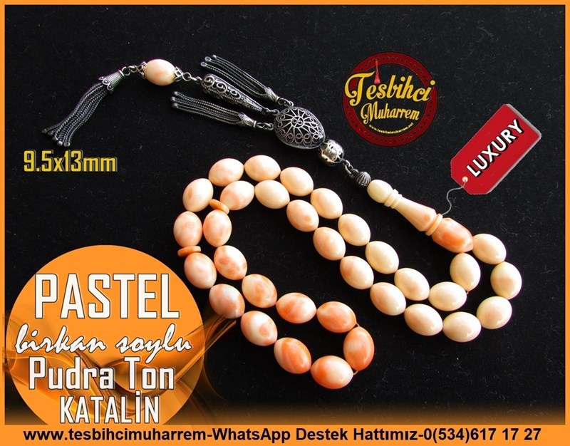 Bordo Kehribar TesbihlerTM11015Katalin Tesbih Pudra Ton Beyzi Gümüş Püsküllü Pastel Katalin Tesbih Pudra Ton Beyzi Gümüş Püsküllü Pastel 