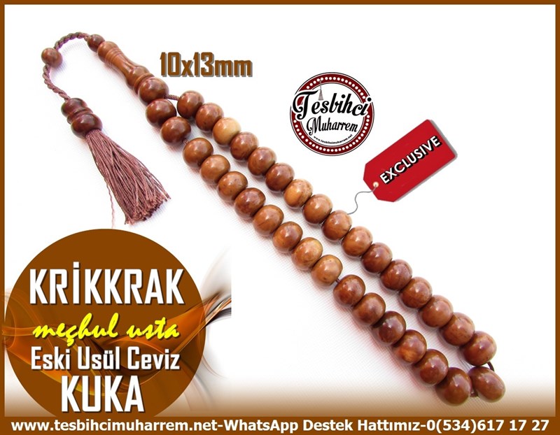 Kuka Ağacı TesbihlerTM11175Kuka Tesbih Eski Usül Tekeri Naturel Ceviz KrikkrakKuka Tesbih Eski Usül Tekeri Naturel Ceviz Krikkrak