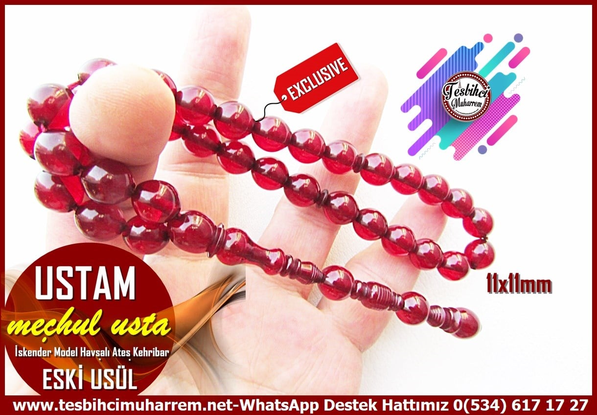 Osmanlı Benzetme Eskitme Eski Usül TesbihlerTM14456Meçhul Usta İşçilikli  | Eski Usül Ateş Kehribar Tesbih I Bordo İskender Model Havşalı Ustam TesbihEski Usül Ateş Kehribar Tesbih I Bordo İskender Model Havşalı Ustam Tesbih