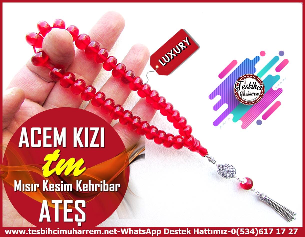 Maskot, Bileklik ve Bürokrat TespihlerTM13643Muharrem Karaoğlu Usta Dizayn | Ateş Kehribar Tespih, Mısır Kesim, Bilek Boy, Gümüş Püsküllü, 