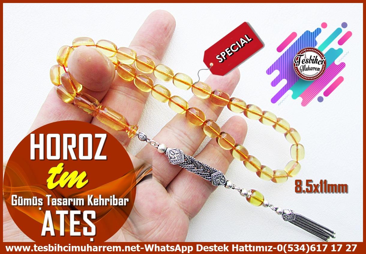 Sarı Ton TesbihlerTM14011Muharrem Karaoğlu Usta Dizayn Ateş Kehribar Tesbih – Bal Köpüğü Renk, Kapsül Kesim, Gümüş Püsküllü, “Horoz” Temalı Özel Tespih Tespih AteşKehribar I Bal Köpüğü Kapsül Kesim Gümüş Püskül Horoz Tesbih 