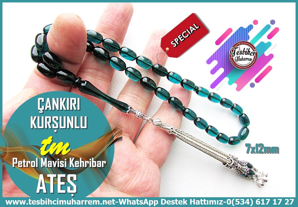 Mavi Ton TesbihlerTM14127Muharrem Karaoğlu Usta Dizayn Çankırı-Kurşunlu Ateş Kehribar Tespih – Üç Dallı Gümüş Püsküllü, Petrol Mavi, Badem Kesim Günlük Çekim Tesbih Tespih Ateş Kehribar I Gümüş Püskül Badem Kesim Petrol Mavisi Çankırı Kurşunlu Tesbih