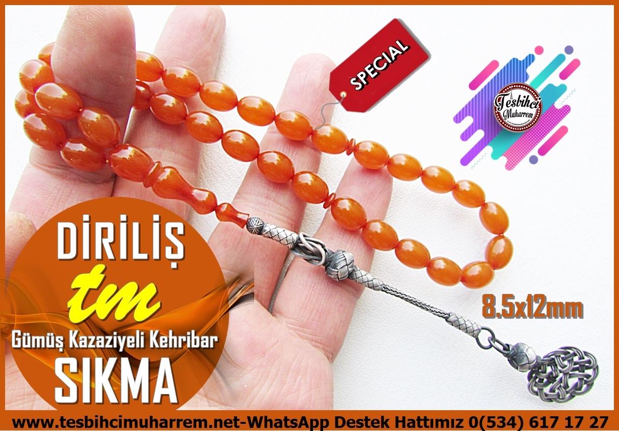 Kayısı Kehribar TesbihlerTM14083Muharrem Karaoğlu Usta Dizayn Sıkma Kehribar Tespih – Trabzon Kazaziye Gümüş Püsküllü Diriliş TespihTespih Sıkma Kehribar I Elişçiliği Trabzon Kazaziye Gümüş Püsküllü Diriliş Tesbih 