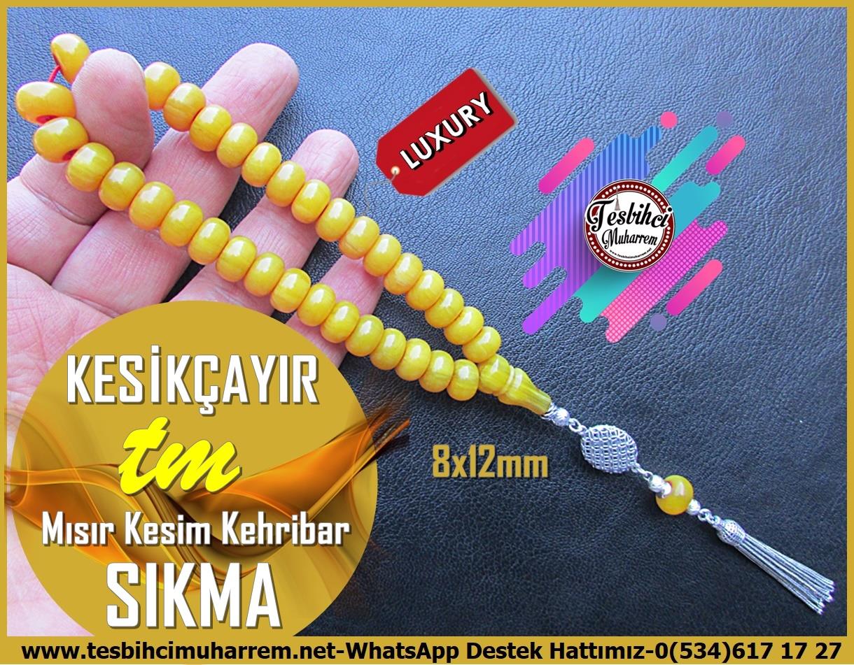 Maskot, Bileklik ve Bürokrat TespihlerTM13642Muharrem Karaoğlu Usta Dizayn | Sıkma Kehribar Tespih, Mısır Kesim, Bilek Boy, Gümüş Püsküllü, 