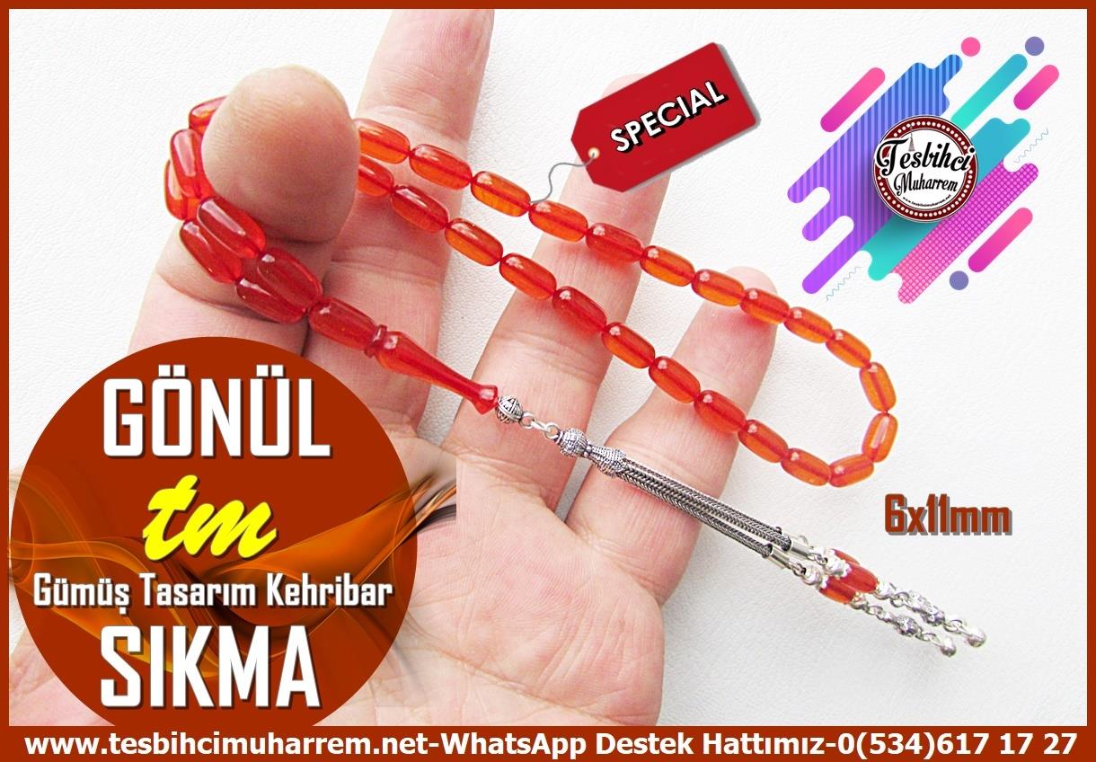 Kayısı Kehribar TesbihlerTM13985Muharrem Karaoğlu Usta Dizayn Sıkma Kehribar Tesbih – Zar Ton, İnce Kapsül Kesim, Gümüş Tasarım, “Gönül” İsimli Özel TespihTespih Sıkma Kehribar I Gümüş Tasarım İnce Kapsül Kesim Zar Ton Gönül Tesbih 