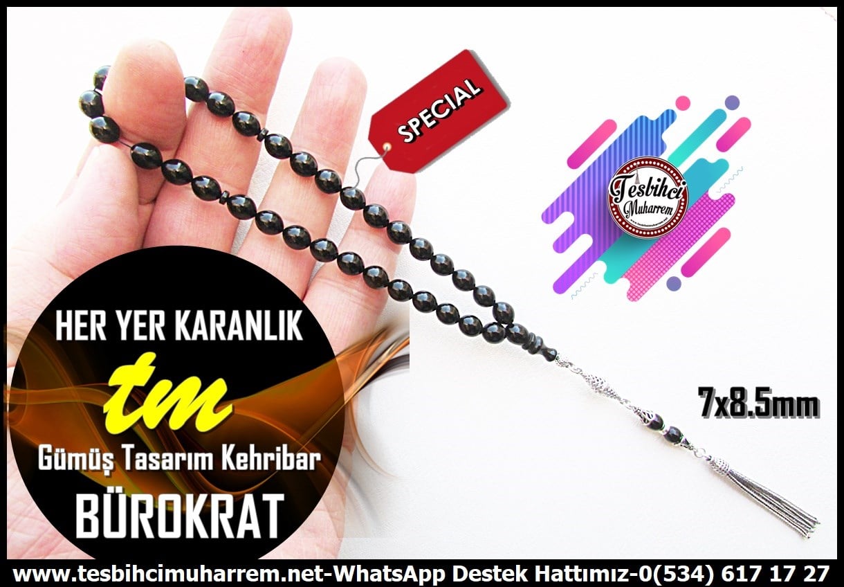 Siyah Kehribar TesbihlerTM14211Muharrem Karaoğlu Usta Dizayn Siyah Bürokrat Sıkma Kehribar Tespih I El Boy Gümüş Püskül Her Yer Karanlık TesbihSiyah Bürokrat Sıkma Kehribar Tespih I El Boy Gümüş Püskül Her Yer Karanlık Tesbih 