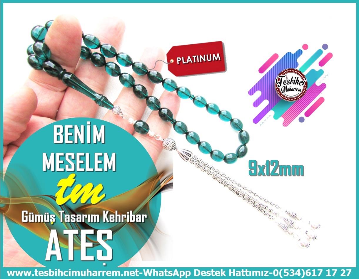 Mavi Ton TesbihlerTM13809Muharrem Karaoğlu Usta Dizayn Tespih | Ateş Kehribar, Gül Kurusu Renk, Gümüş Püskül, Sığırcık Kesim, “Ispartalı” Tesbih :Tespih Ateş Kehribar l Turkuaz Yeşil Gümüş Püskül Benim Meselem Tesbih