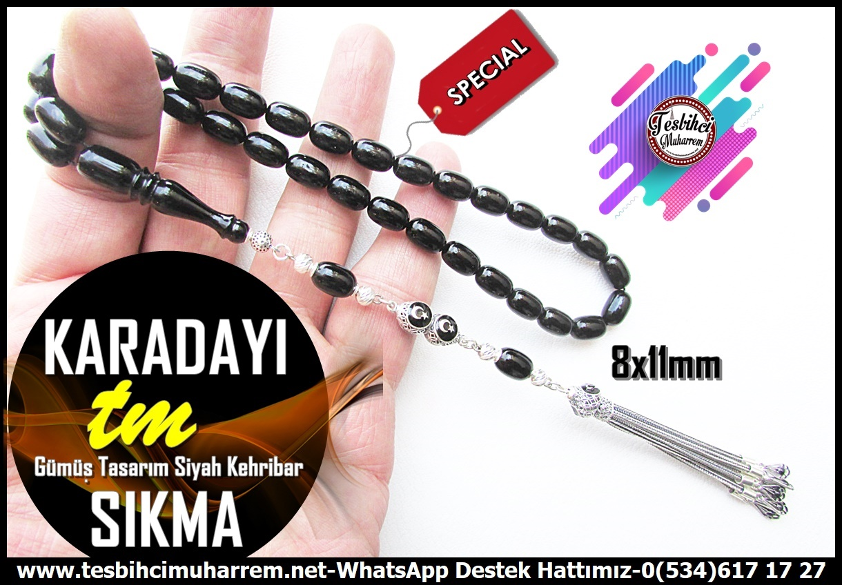 Siyah Kehribar TesbihlerTM14160Muharrem Karaoğlu Usta Dizayn Tespih Sıkma Kehribar I Badem Model Mineli Ay Yıldız Gümüş Püskül Siyah Karadayı TesbihTespih Sıkma Kehribar  I Badem Model Mineli Ay Yıldız Gümüş Püskül Siyah Karadayı Tesbih