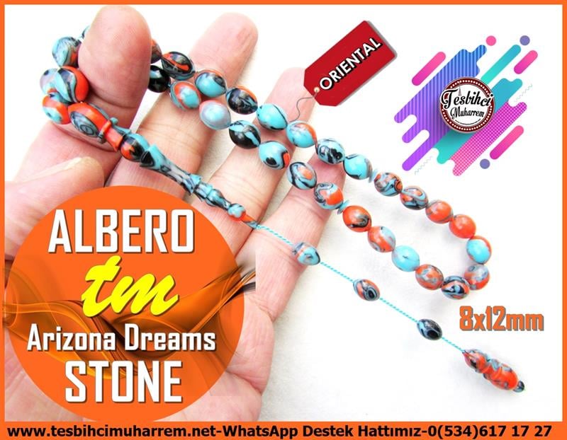 Turkuaz Firuze Taş TesbihlerTM12440Multicolor Renk Taş Tespih Ebruli Beyzi Kesim Arizona Dreams Stone Albero TesbihMulticolor Renk Taş Tespih Ebruli Beyzi Kesim Arizona Dreams Stone Albero Tesbih