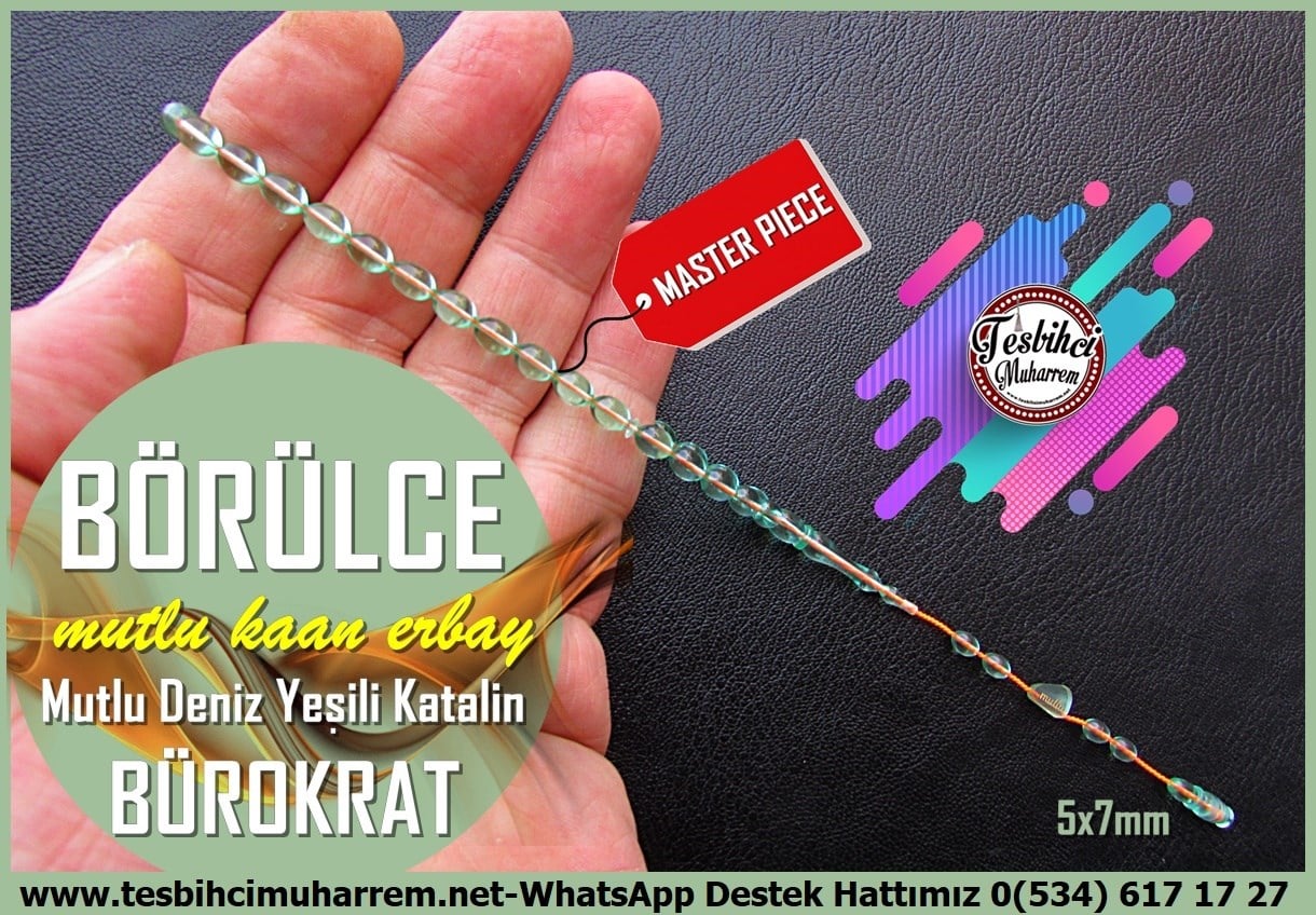 Maskot, Bileklik ve Bürokrat TespihlerTM14521Mutlu Kaan Erbay Usta İmzalı Bürokrat Katalin Tesbih I Bilek Boy Deniz Yeşili Börülce TesbihMutlu Kaan Erbay Usta İmzalı Bürokrat Katalin Tesbih I Bilek Boy Deniz Yeşili Börülce Tesbih 