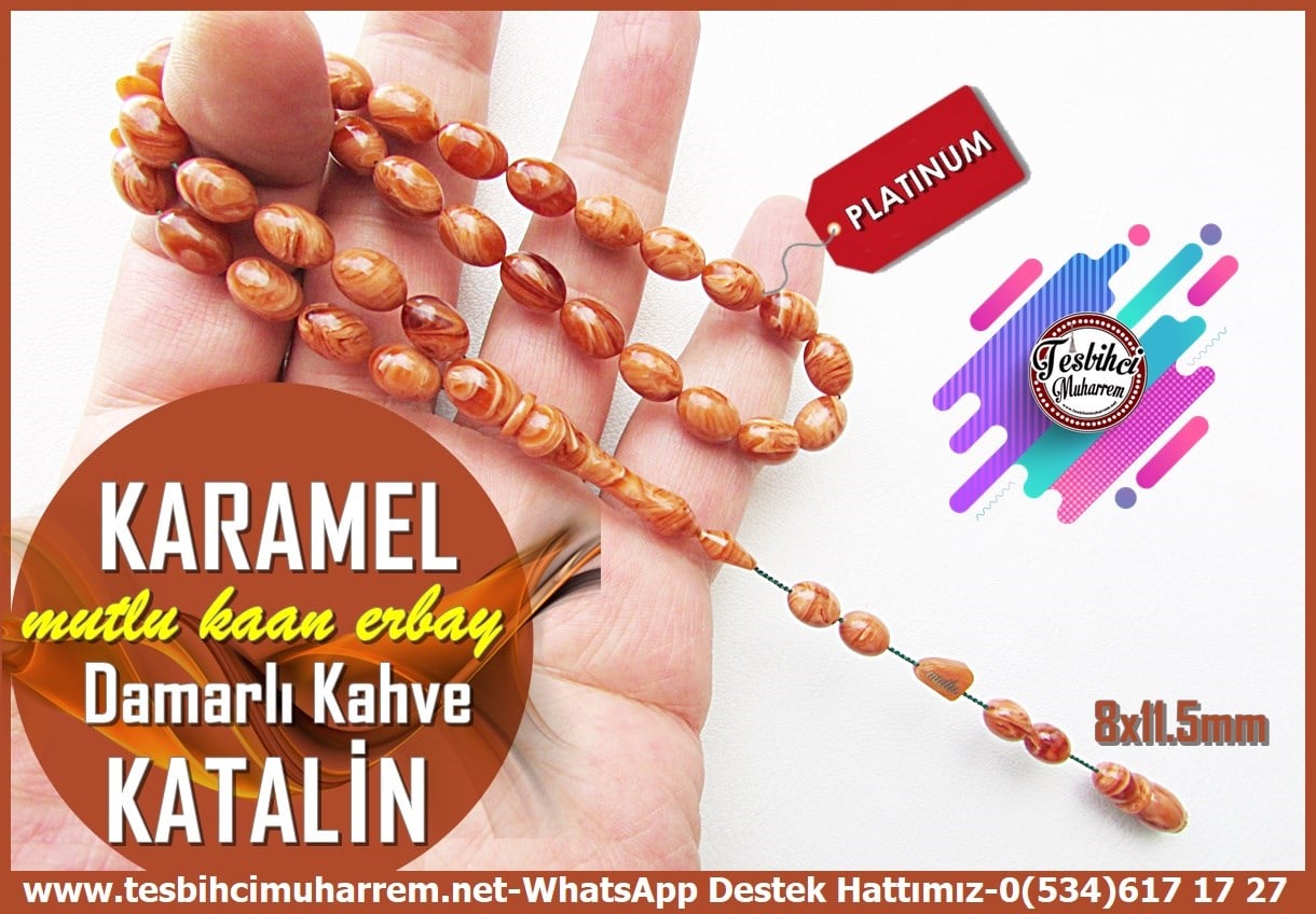 Katalin Ve Bağa TesbihlerTM14281Mutlu Kaan Erbay Usta İmzalı Damarlı Kahverengi Çekomel Katalin Tespih I Beyzi Kesim Özel Çalışma Karamel Tesbih Damarlı Kahverengi Çekomel Katalin Tespih I Beyzi Kesim Özel Çalışma Karamel Tesbih