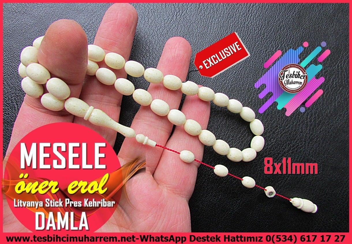  Damla Kehribar TesbihlerTM14322Öner Erol Usta İmzalı Litvanya Stick Pres Damla Kehribar Tesbih – “Mesele” Özel Çalışma Koleksiyonluk Premium TesbihLitvanya Stick Pres Damla Kehribar Tespih I Özel Çalışma Mesele Tesbih