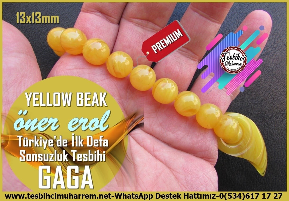 Gaga Sonsuzluk Tesbih-Türkiye'de Bir İlkTM14253Öner Erol Usta İmzalı Sarı Damarlı Sonsuzluk Gaga Tespih I Limited Edition Sıkma Kehribar Yellow Beak TesbihSarı Damarlı Sonsuzluk Gaga Tespih I Limited Edition Sıkma Kehribar Yellow Beak Tesbih