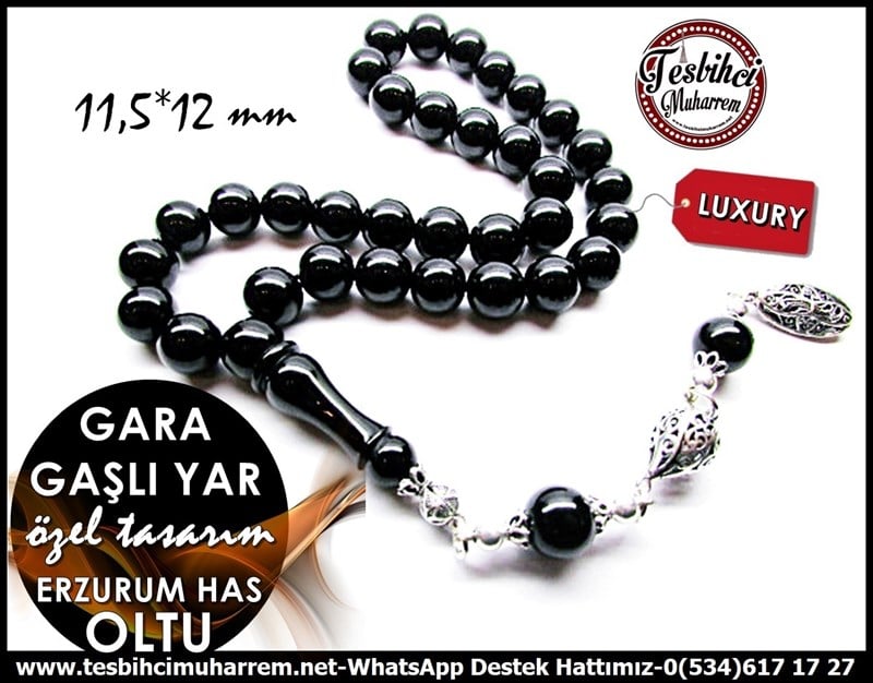 Orjinal Gümüş Özel Tasarım Erzurum Has Oltutaşı Tesbih Gara Gaşlı Yar