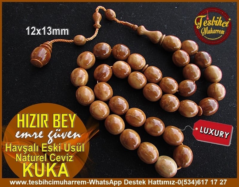 Kuka Ağacı TesbihlerTM11003Osmanlı Tarz Eski Usül Havşalı Çalışma Doğal Kuka Cevizi Tesbih Hızır Bey Osmanlı Tarz Eski Usül Havşalı Çalışma Doğal Kuka Cevizi Tesbih Hızır Bey 
