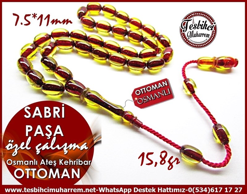 Özel Çalışma Bal Tonda Osmanlı Ateş Kehribar Tesbih Sabri Paşa 