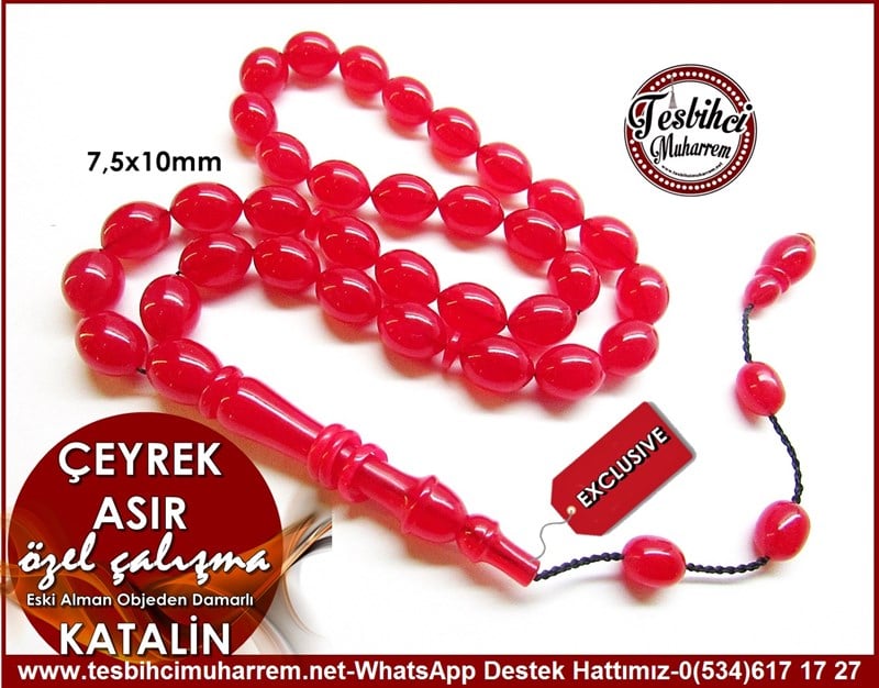 Özel Çalışma Cherry Objeden Eski Alman Katalin Tesbih Çeyrek Asır