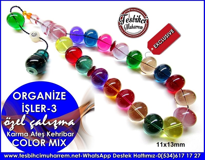 Özel Çalışma Color Mix Efe Ateş Kehribar Tesbih Organize İşler-3 