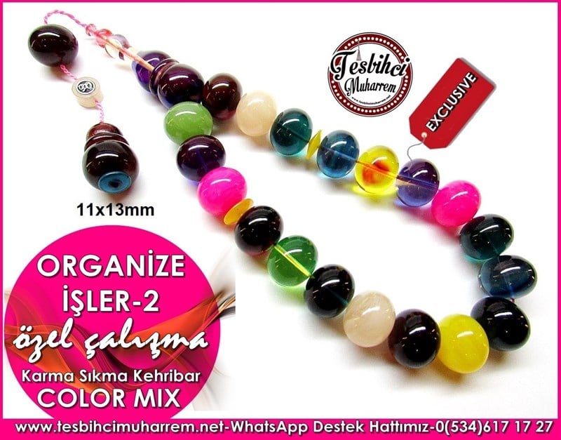 Özel Çalışma Color Mix Efe Sıkma Kehribar Tesbih Organize İşler-2